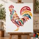 Horoz Deseni Stencil Şablon