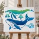 Balina Desenleri Stencil Şablon | Deniz Temalı Boyama Şablonu