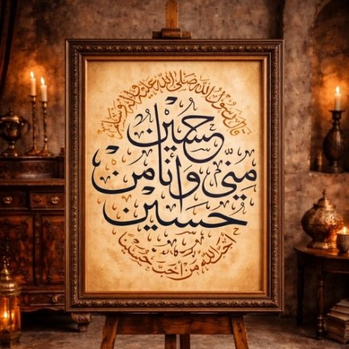 Hadisi Şerif Hüseyin bendendir, ben de Hüseyin’denim Stencil Şablon