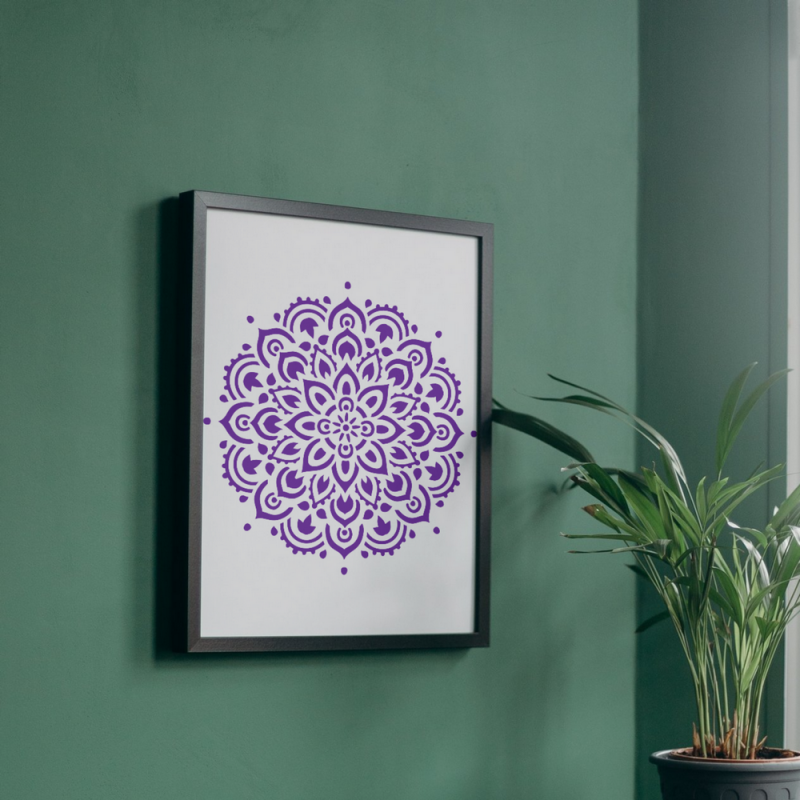 Mandala Stencil Ahşap Duvar Boyama Deseni Mandala Stencil Ahşap Duvar Boyama Deseni