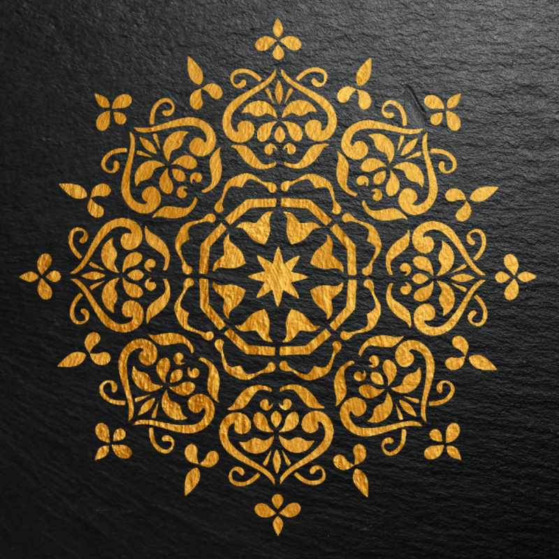 Mandala Stencil Ahşap Duvar Boyama Deseni Mandala Stencil Ahşap Duvar Boyama Deseni
