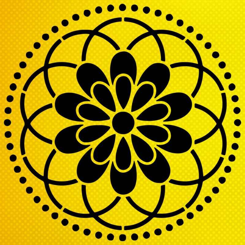 Mistik Mandala Stencil Şablon Mistik Mandala Stencil Şablon