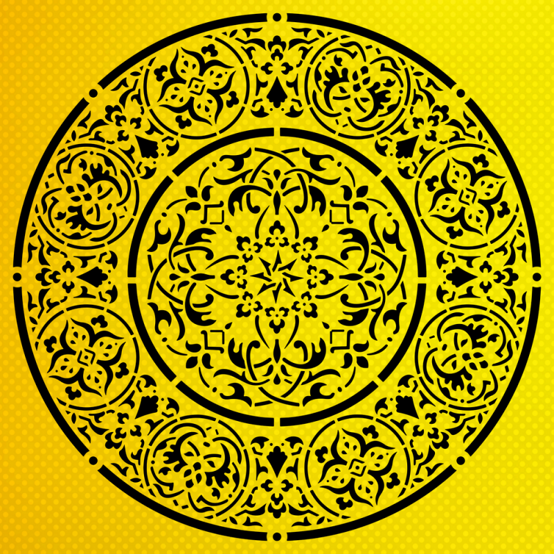 Mandala Deseni Stencil Şablon Mandala Deseni Stencil Şablon