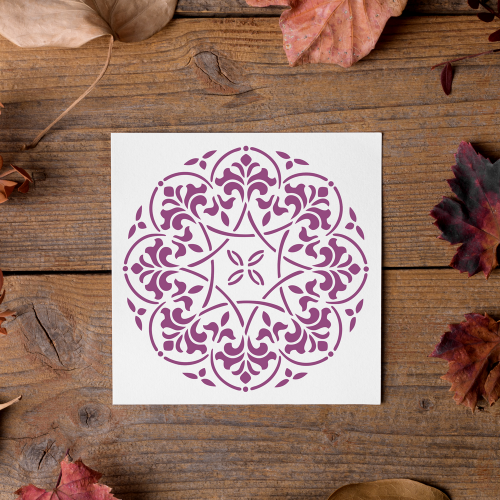 Mandala Tasarımı Stencil Şablon