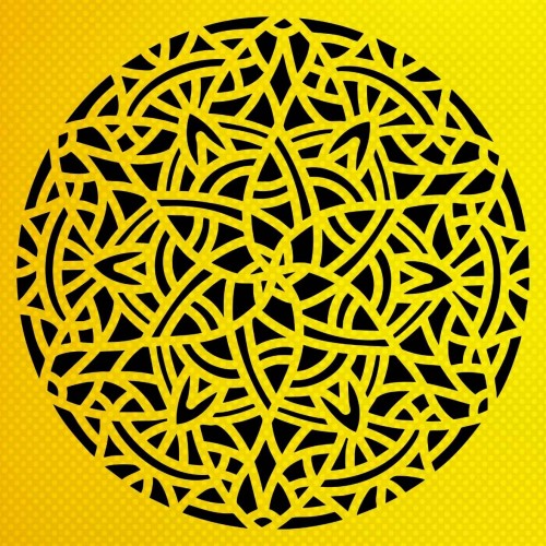 İslami Geometrik Mandala Deseni Stencil Şablon