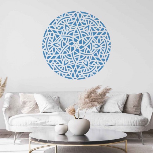 İslami Geometrik Mandala Deseni Stencil Şablon