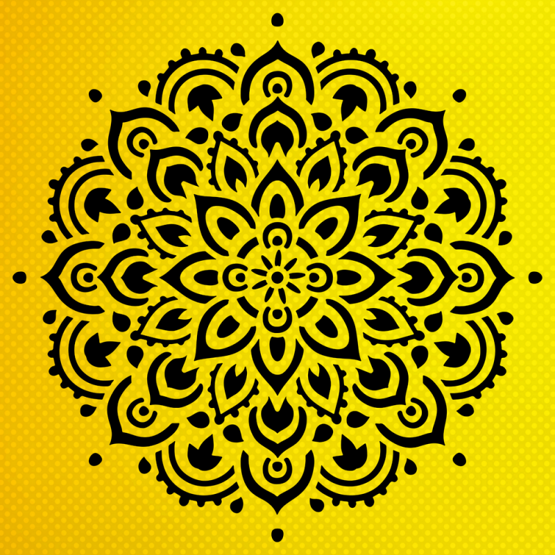 Mandala Stencil Ahşap Duvar Boyama Deseni Mandala Stencil Ahşap Duvar Boyama Deseni