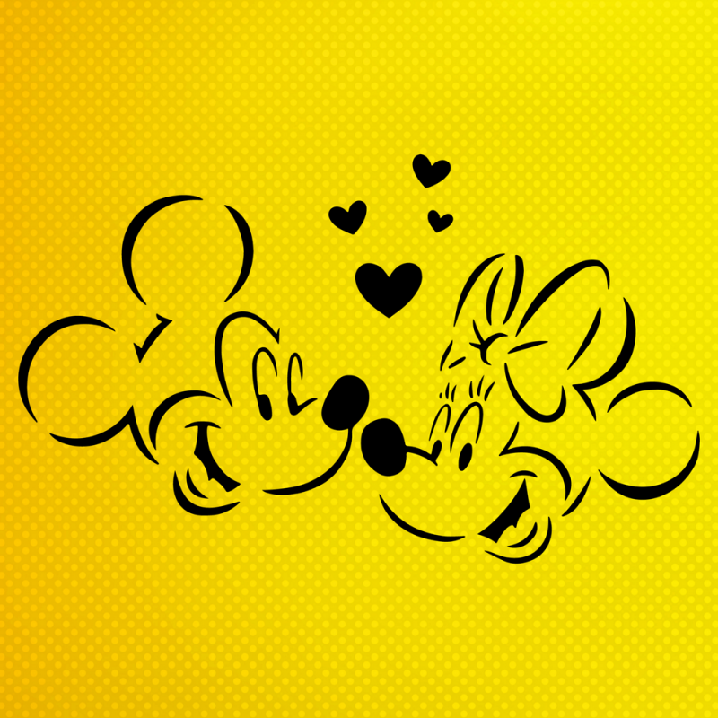 Mickey ve Minnie Mouse Stencil Şablon Mickey ve Minnie Mouse Stencil Şablon