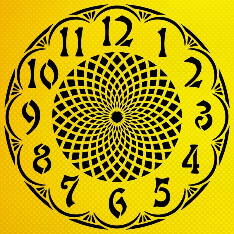 Mandala Deseni Saat Stencil Şablon Mandala Deseni Saat Stencil Şablon