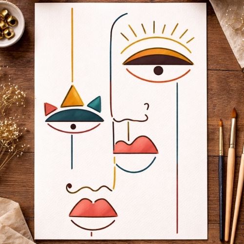 Soyut Desen Stencil Şablon