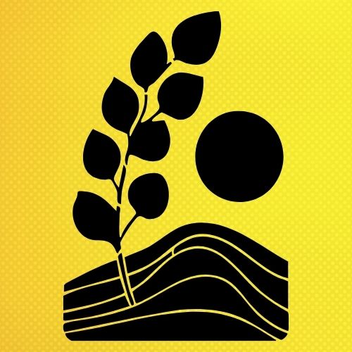 Yaprak ve Güneş Soyut Desen Stencil Şablon