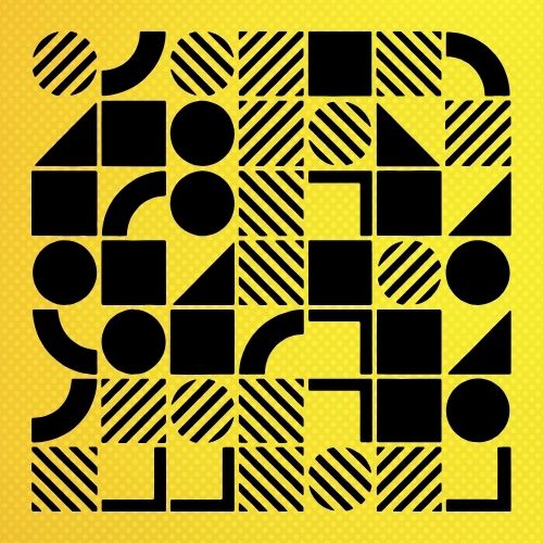 Bauhaus Geometrik Duvar Deseni Stencil