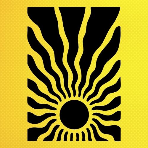 Güneş Soyut Desen Stencil Şablon