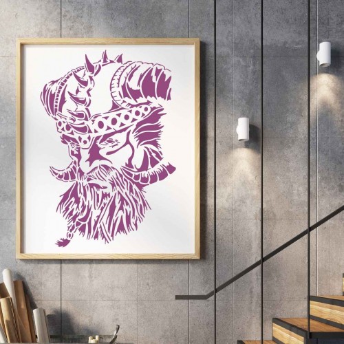 Viking Kelt Savaşçısı Stencil Şablon