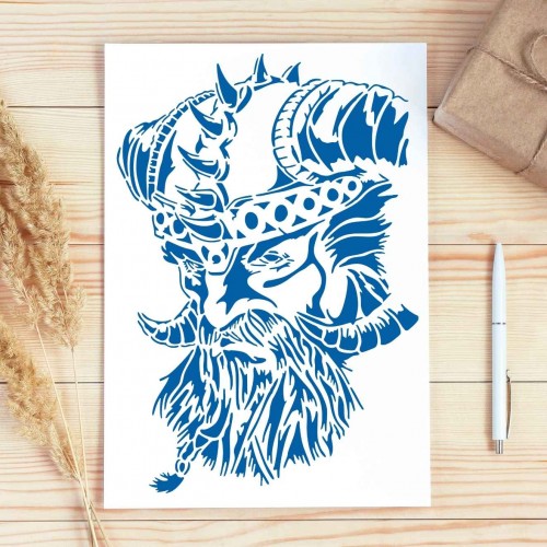 Viking Kelt Savaşçısı Stencil Şablon