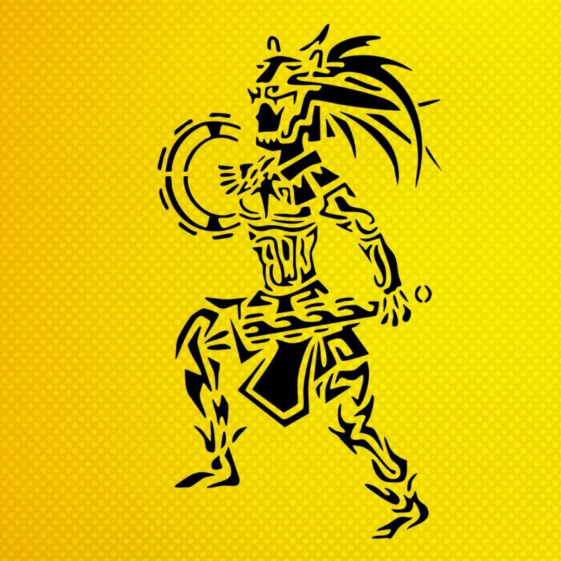 Aztek Savaşçıları Stencil Şablon Aztek Savaşçıları Stencil Şablon