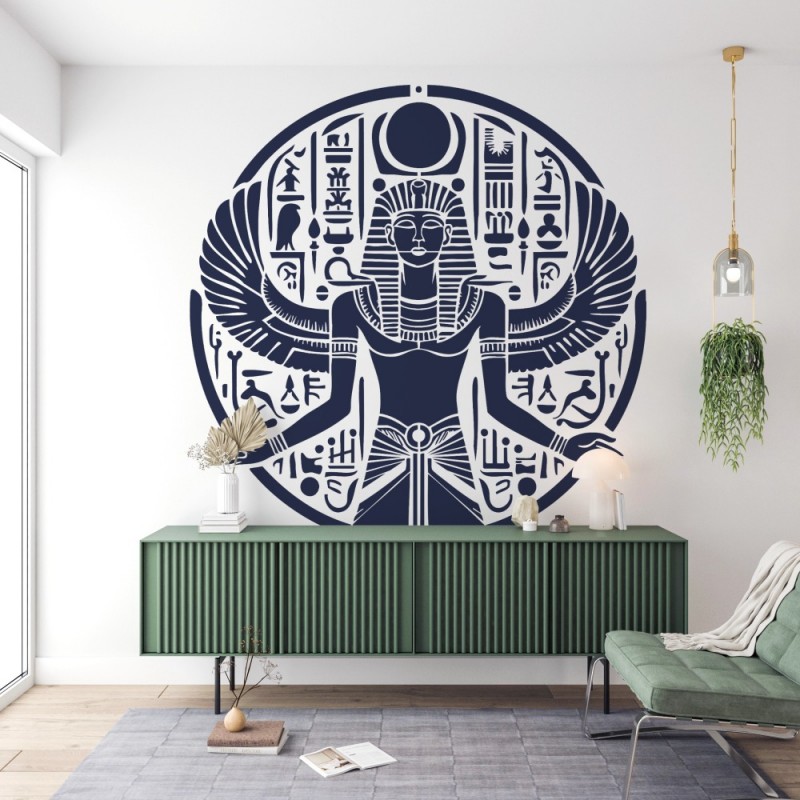 Antik Mısır Yuvarlak Desen Stencil Şablon Antik Mısır Yuvarlak Desen Stencil Şablon