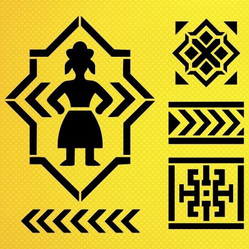 Halı Deseni Etnik Stencil Şablon