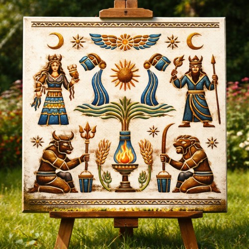 Sümer Hiyeroglifleri Stencil Şablon