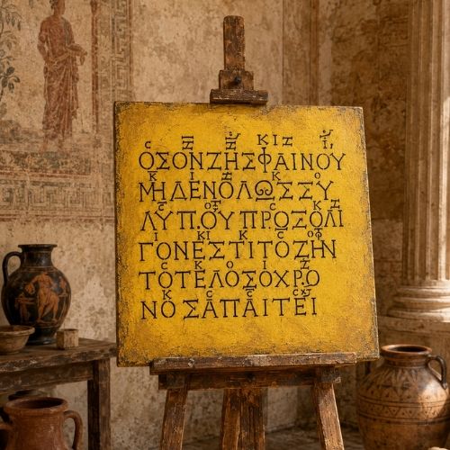 Antik Yunan Yazıtı Stencil Şablon