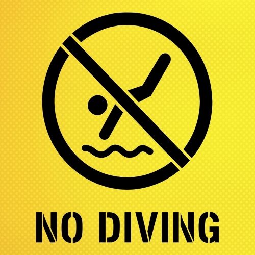 No Diving Stencil Şablon 