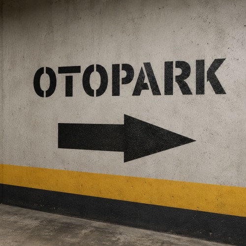 Otopark Ok İşareti Deseni Stencil Şablon