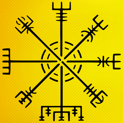 Viking Vegvisir Pusula Stencil Şablon