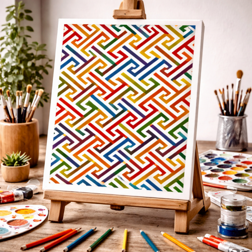 Geometrik Tasarım Stencil Şablon