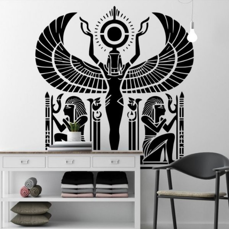 Antik Mısır Deseni Tarihi Stencil Şablon