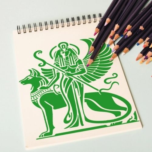 Antik Mısır İsis Stencil Şablon D00294