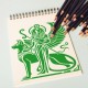 Ağaç Damask Desen Stencil Şablon Ağaç Damask Desen Stencil Şablon