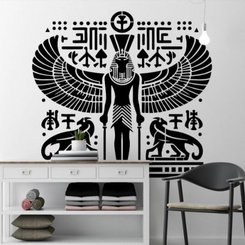Antik Mısır Deseni Stencil Kalıbı