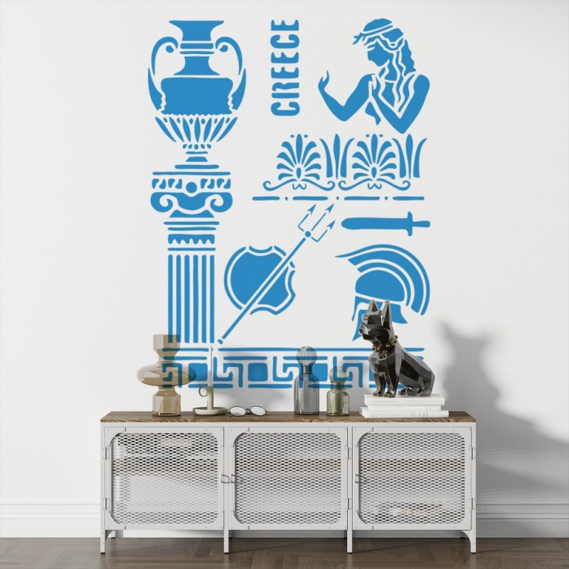 Antik Yunan Desenleri Stencil Şablon T00143