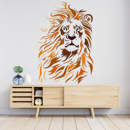 Aslan Deseni Stencil Şablon