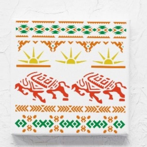 Aztek Bordür Deseni Stencil Şablon