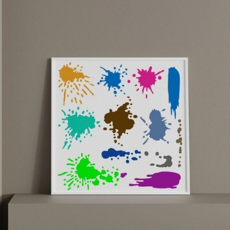 Boya Sıçraması Stencil Şablon