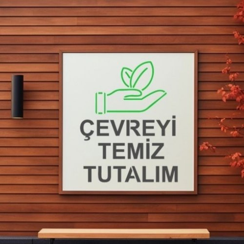 Çevreyi Temiz Tutalım Stencil Şablon