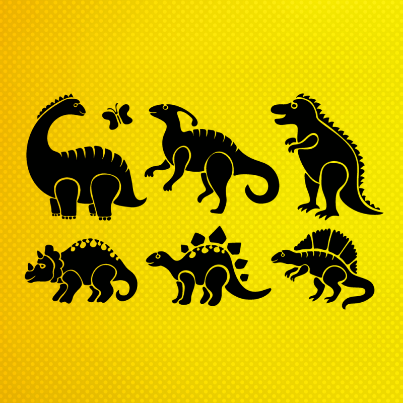Dinozor Stencil Boyama Şablonu Dinozor Stencil Boyama Şablonu