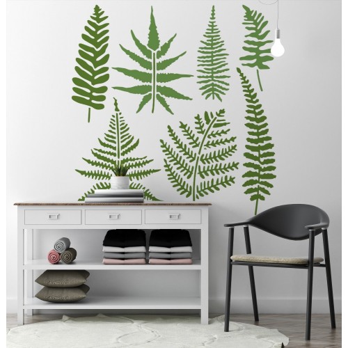 Eğrelti Otu Deseni Stencil Şablon