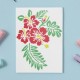 Hibiscus Hawaii Çiçeği Stencil Şablon BC00172 Hibiscus Hawaii Çiçeği Stencil Şablon BC00172