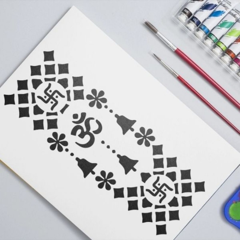 Geleneksel Hint Desenleri Stencil Şablon
