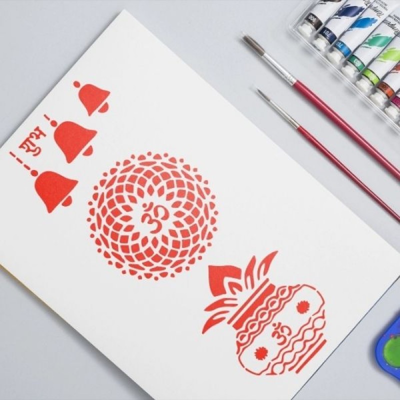 Dekoratif Hint Deseni Stencil Şablon