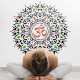 Hint Deseni Mandala ve Om Sembolü Stencil Şablon Hint Deseni Mandala ve Om Sembolü Stencil Şablon