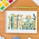 Kitap ve Çiçek Deseni Stencil Şablon Kitap ve Çiçek Deseni Stencil Şablon