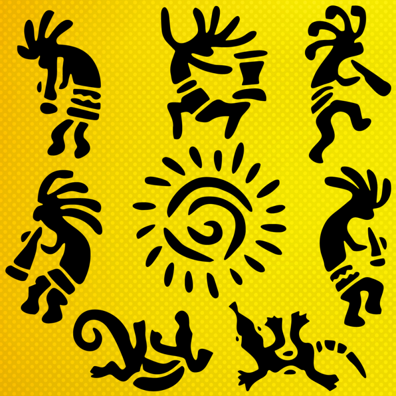 Kokopelli Kabile Sembolü Stencil Şablon Kokopelli Kabile Sembolü Stencil Şablon