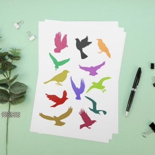 Kuş Sürüsü Stencil Şablon