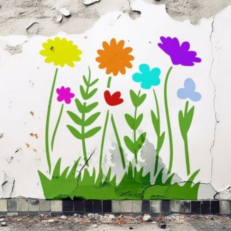Kır Çiçekleri Stencil Şablon BC00173