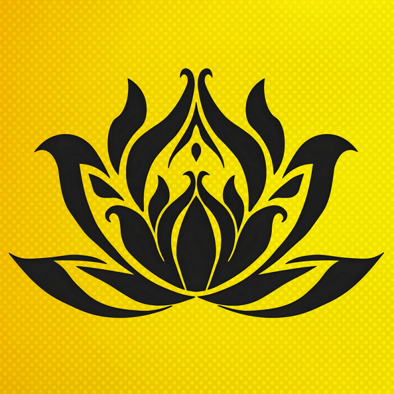 Lotus Çiçeği Stencil Boyama Şablonu Lotus Çiçeği Stencil Boyama Şablonu