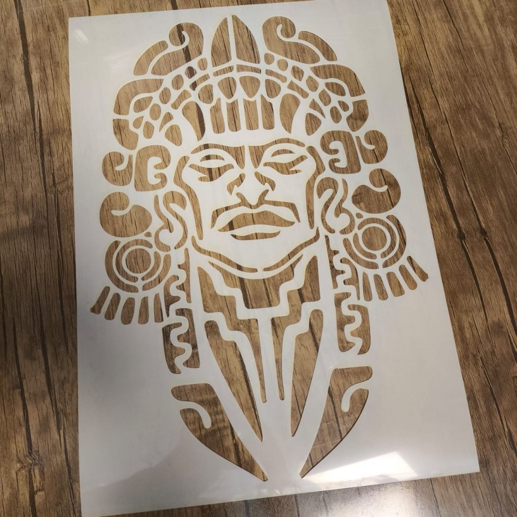 Maya Yüz Deseni Stencil Şablon