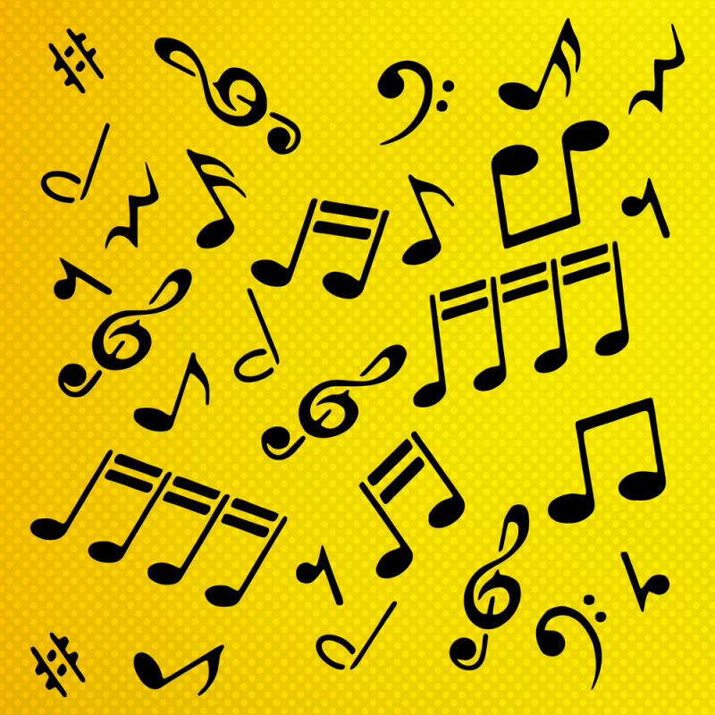 Müzik Nota Stencil Şablon Müzik Nota Stencil Şablon